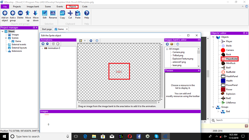 2D Air Force Combat Game Using gdevelop Engine